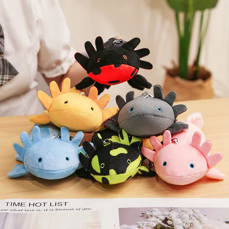 23CM Cartoon salamandra pluszowy wisiorek lalka Kawaii Ambystoma meksykański aksolotl zwierząt nadziewane miękkie zabawki torba brelok dekoracyjny