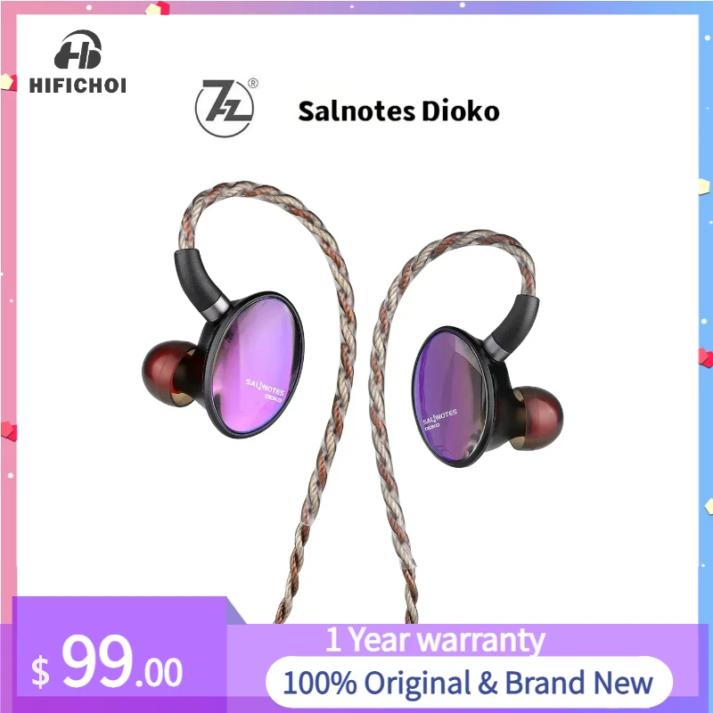 

7HZ Crinacle Salnotes Dioko 14.6mm Planar Diaphragm Driver HiFi In Ear Earphone Music Monitoring IEM Headphone Detachable Cable