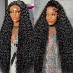 Ueenly Deep Wave Frontal Wig 13x4 13x6 HD Transparent Deep Curly Lace Front Human Hair Wigs For Women Brazilian Closure Wig