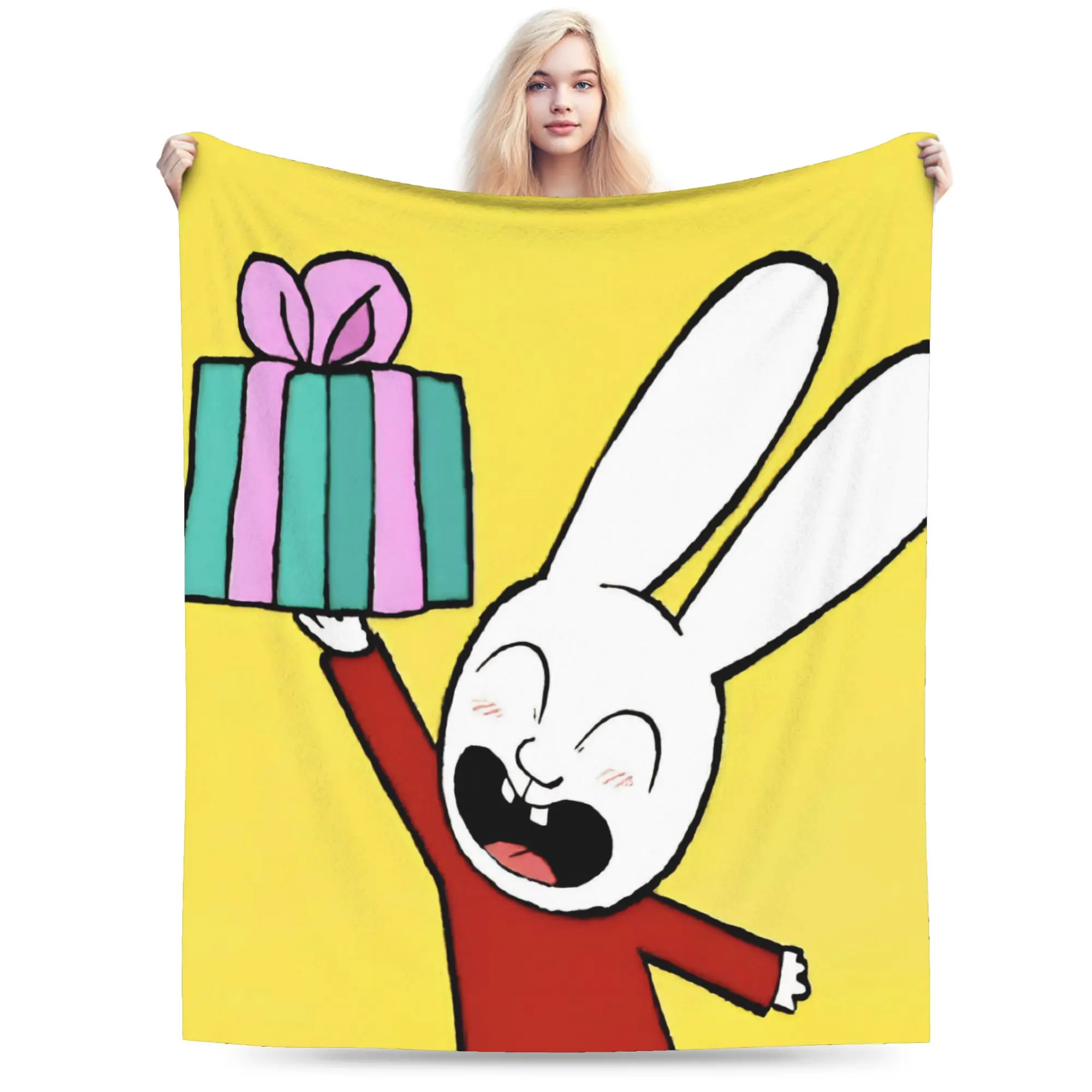 Simon Super Rabbit Blanket Super Soft Velvet Comfortable Present  Throw Blankets Rug Piece