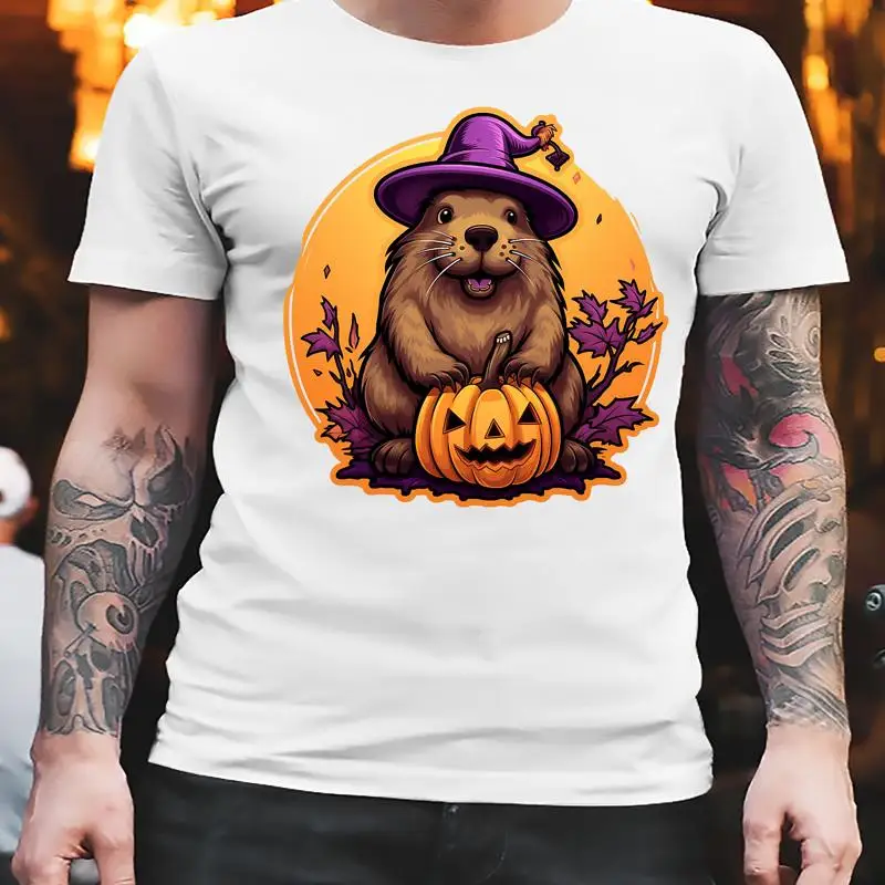 Very Friendly Design On Halloween With Capybara Classic T Shirt All Size Unisex