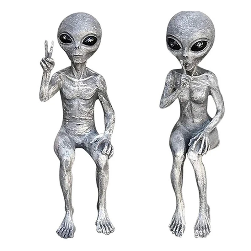 15cm Outer Space Alien Accessories Resin Statue Martians Garden Figurine For Home Indoor Outdoor Decoration Courtyard Ornaments