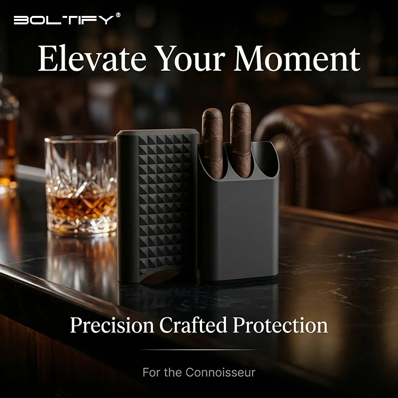 

BOLTIFY Portable Cigar Humidor Box Travel Plastic Cigar Case Storage Box Humidor Humidifier For Sigar man gift birthday