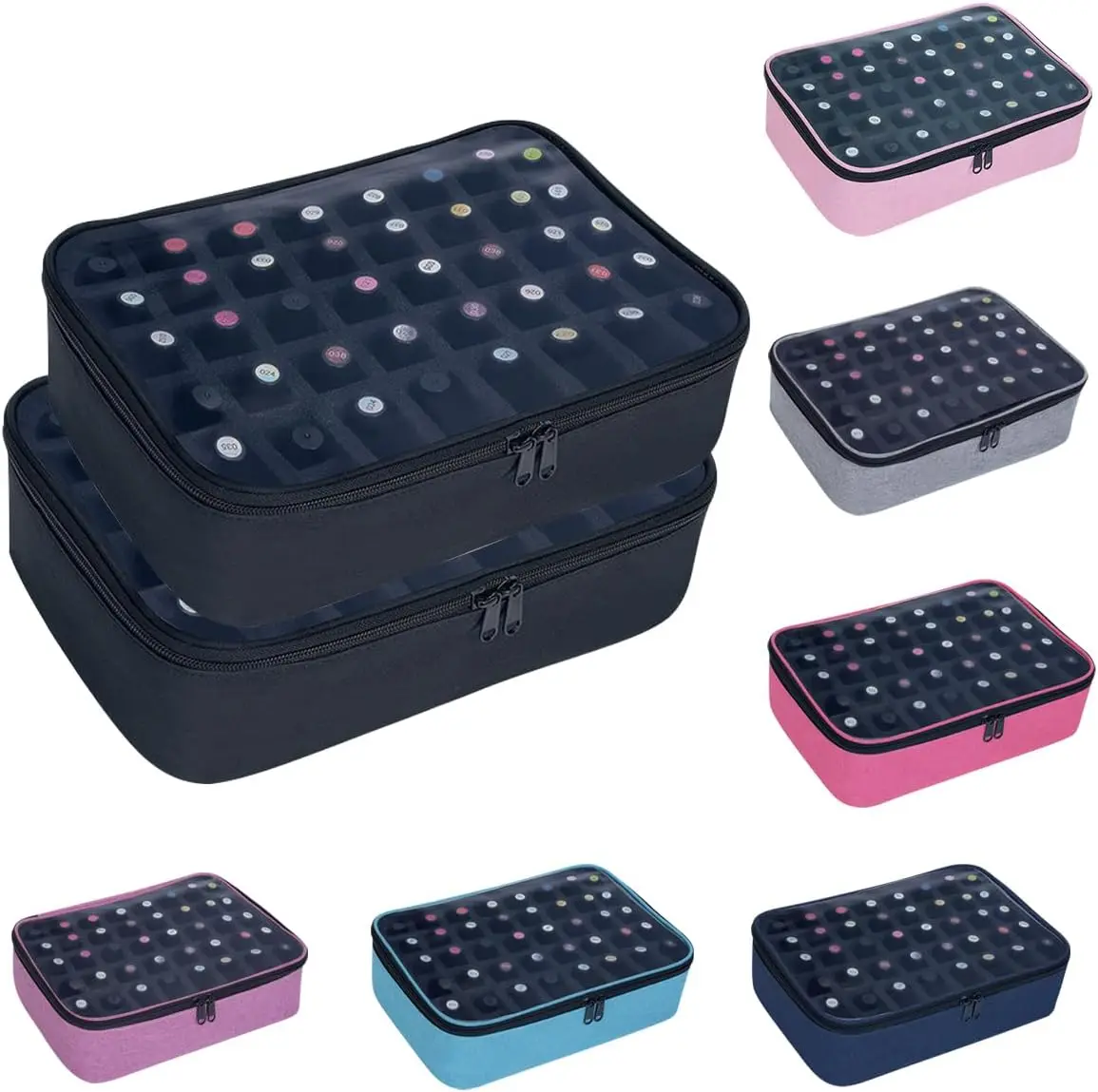 

Small Clear Nail Polish Organizer Holds 80 Bottles, Multifunctional Case for Cosmetic Travel Makeup Bags