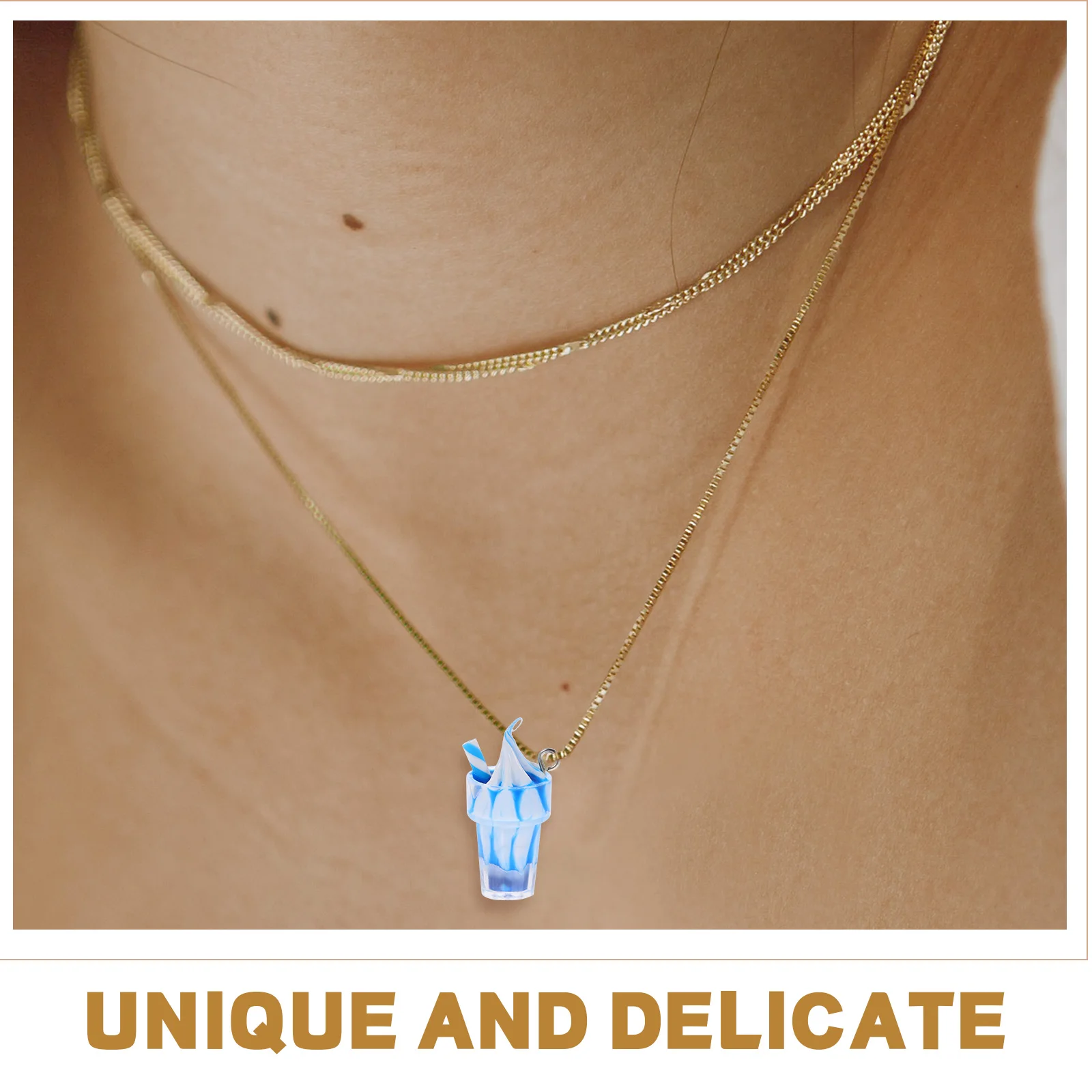 

30 Pcs Ice Cream Pendant Crafts Cup Charm Mini Resin Necklaces Mold Fruit Charms Food Pendants Small for Jewelry Making