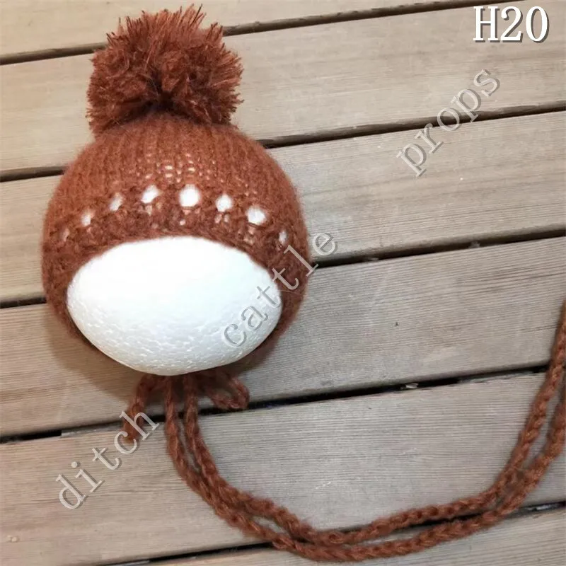 Hand-knitted Mohair Hat Newborn Photography Props Bonnet Cap