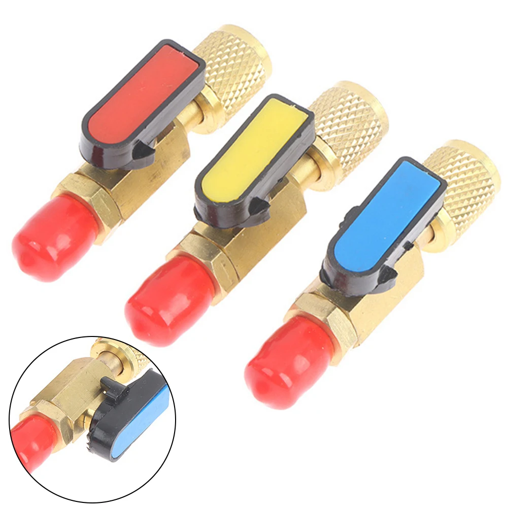 

Brass Air Conditioning Ball Valve 1/4 Inch Manual Shut Off for HVAC Charging and Recovery Systems Compatible with For R134A