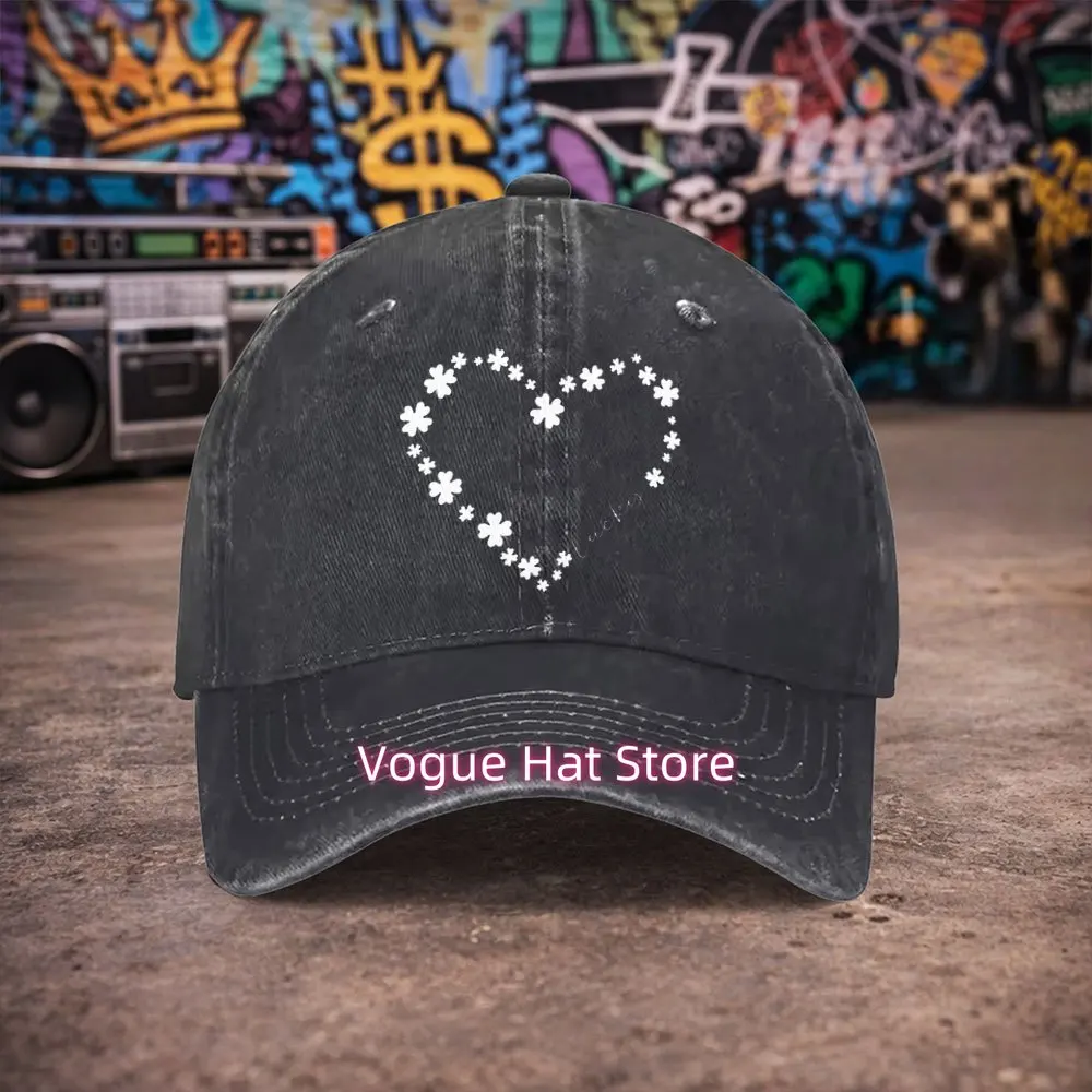 1pc Unisex Four-Leaf Clover Vintage Washed Baseball Cap - Men'S Trendy Hat  Versatile Duckbill Cap   Fun Print   Unique Birthda