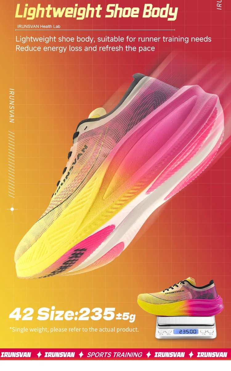 IRUNSVAN Volle Palm Nylon Carbon Platte Marathon Sportschuhe Männer 2024 Hohe Qualität Atmungsaktive Stabilität Gepolsterte Rebound – Detail 15