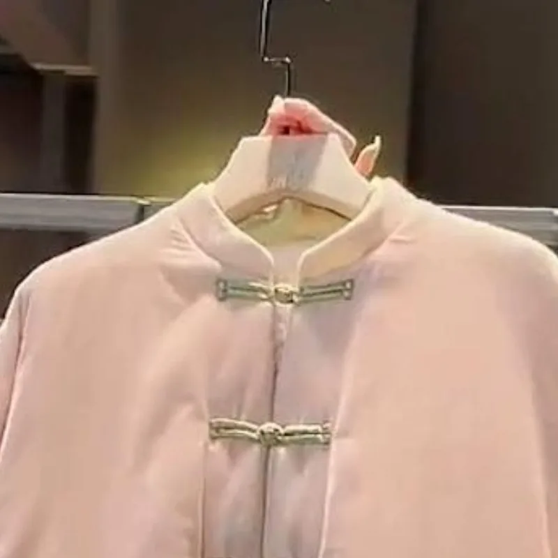 Women's Fall Winter Tops Coat Cotton Coat Embroidery Sweet Slim Slim Loose Leisure Simple Design Soft Trend New Versatile Niche