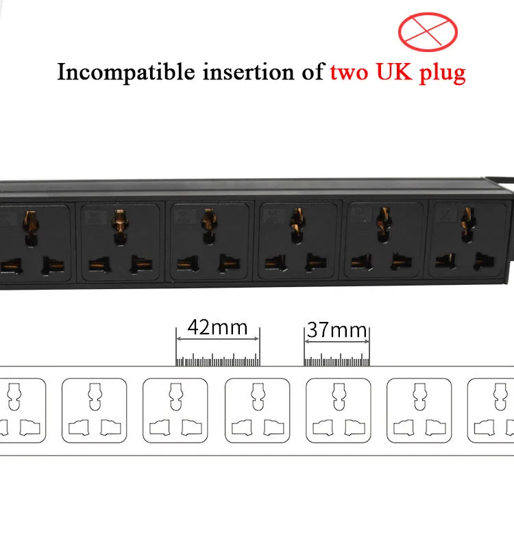 5 tomada ac pdu power strip rede gabinete rack distribuição 16a interruptor de tomada universal c14 transferência 4000w