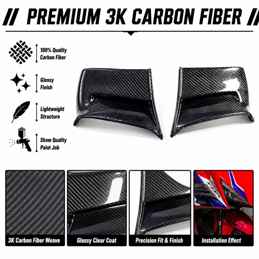 For Honda CBR650R 2024 2025 Carbon Fiber Aerodynamic Side Fairing Spoiler Wind Blades Racing Style Aero Winglet Motorcycle