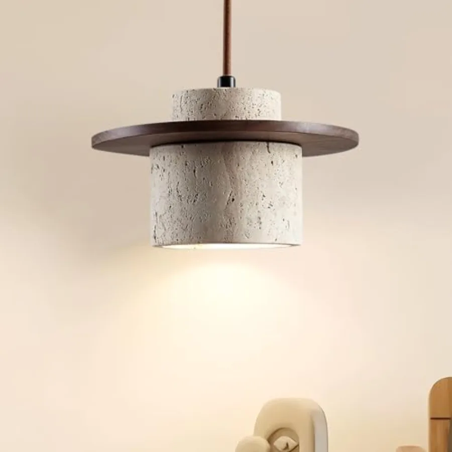 

Japanese Style Wabi Sabi Pendant Light Nordic Marble Chandeliers Natural Stone Shade Simple Hanging Light Fixture for Dining Ro
