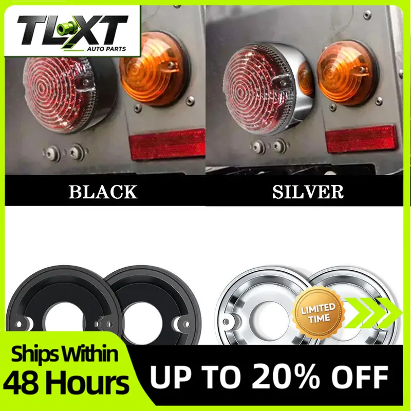 TLXT black silver 2Pcs 95mm Light Plinth Black Front Rear Light Base For Land Rover Defender 90 110