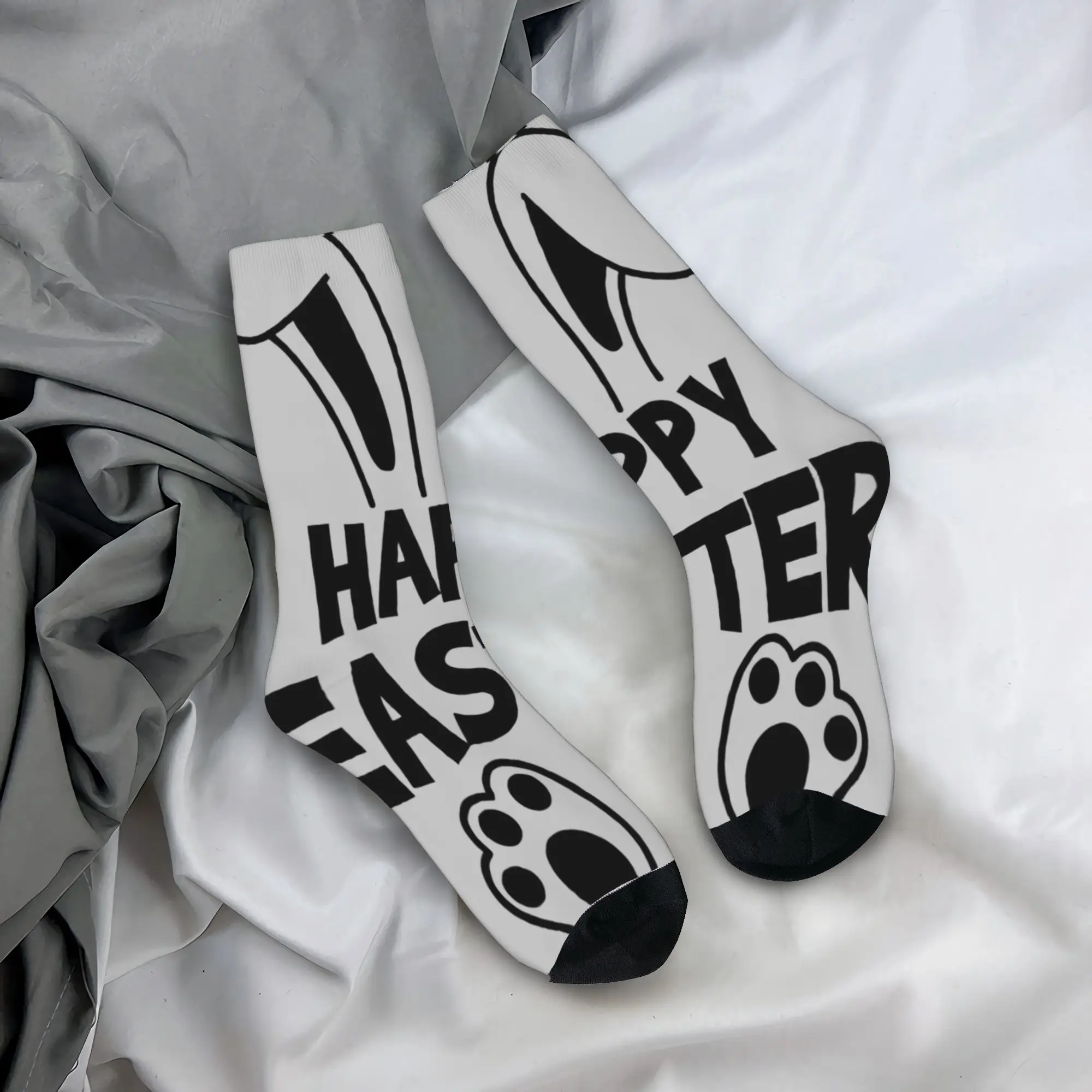 

Funny Easter Cats Ears Bunny Eggs Stockings Men's Socks Medium Soft Funny Socks Spring Outdoor Anti Skid Graphic Socks Gift