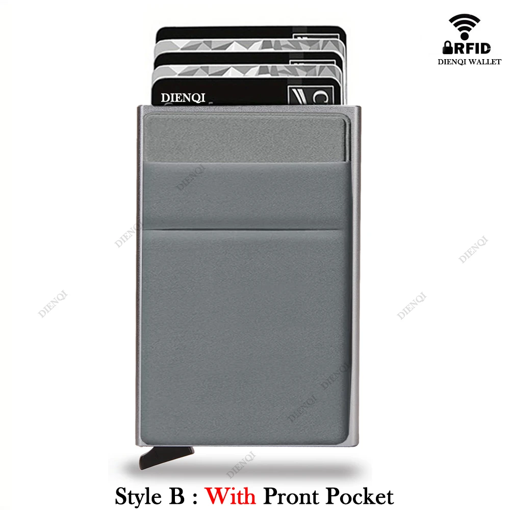 Rfid Kreditkarteninhaber Männer Dünne Dünne Mini Minimalistische Brieftaschen Luxus Metall Bank ID Cardholer Fall Brieftasche für Männer Carteras Wahl