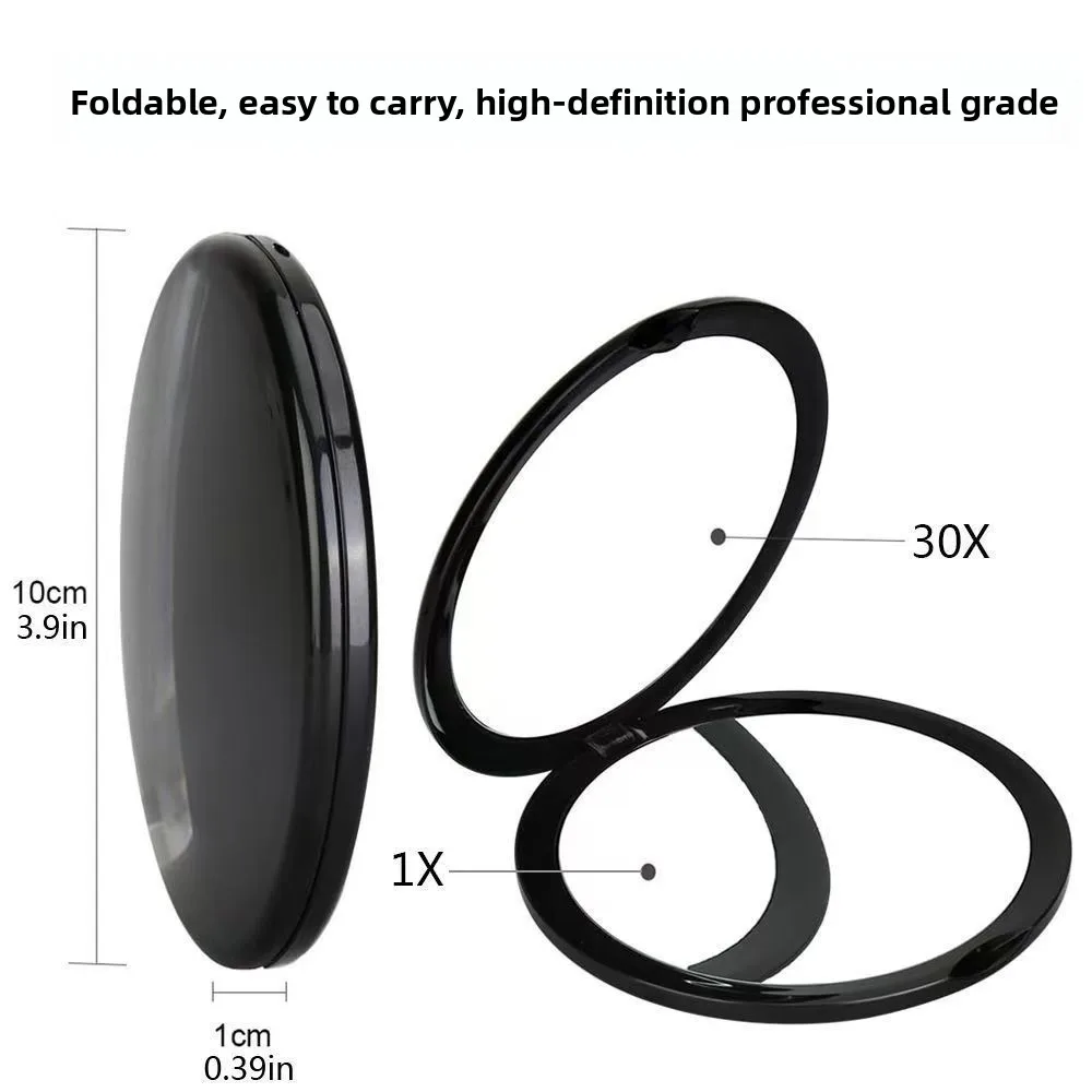 10cm Small Acrylic Compact Magnifying Mirror Mini Plastic Pocket Mirrors with Magnification 10x 20x 30x