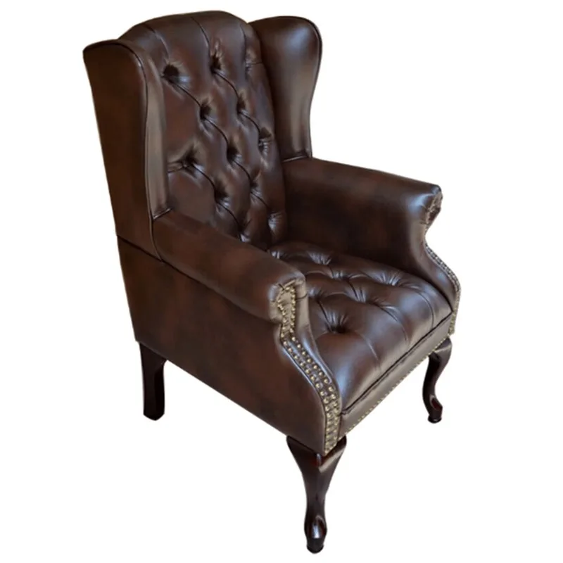 American retro pull belt first layer cowhide single sofa chair, casual tiger chair