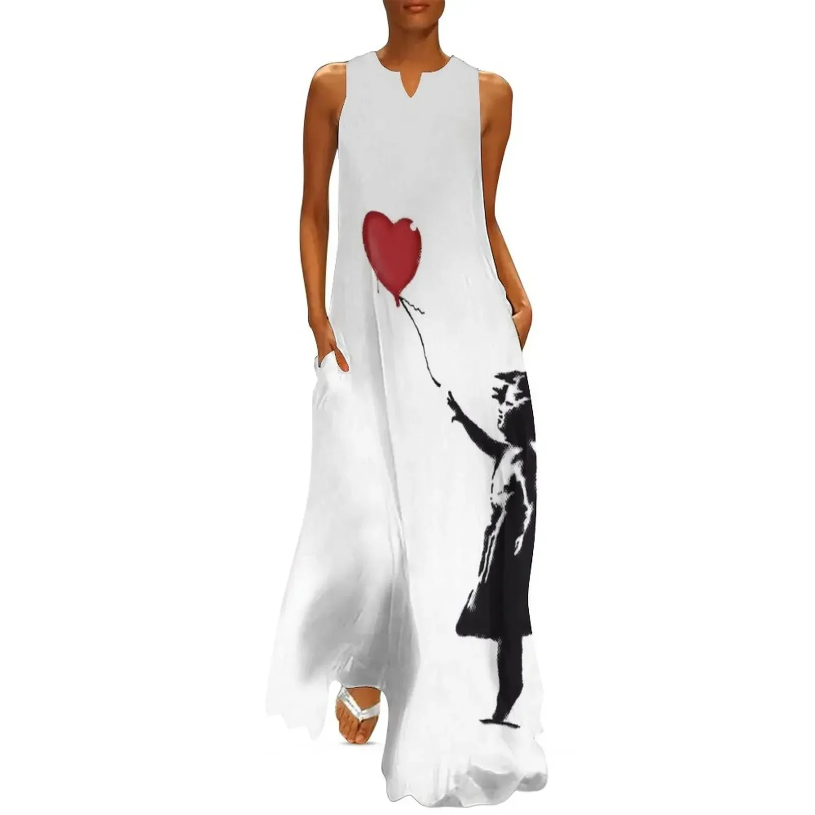 

Banksy Girl with heart balloon graffiti street art Balloon Girl HD HIGH QUALITY ONLINE STORE Long Dress Dress woman Dress