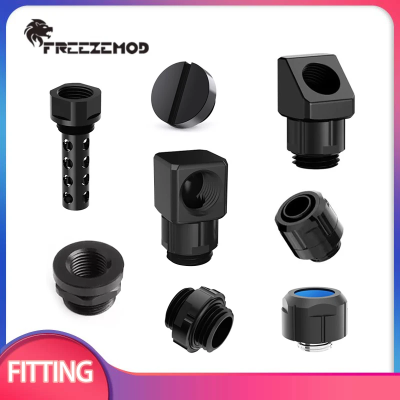 FREEZEMOD 45/90 Degree Adapter Plug M To M Hard Tube Hose Brass Fitting Metal Joint Computer Connector for Water Cooling System
