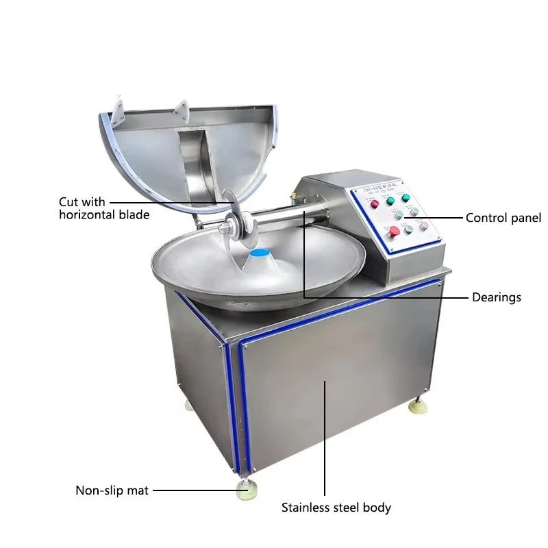125L Bowl Chopper Machine, Commercial for Meat Sausage Potato Fruit Vegetable Stuffing Cutting, Hot Sale