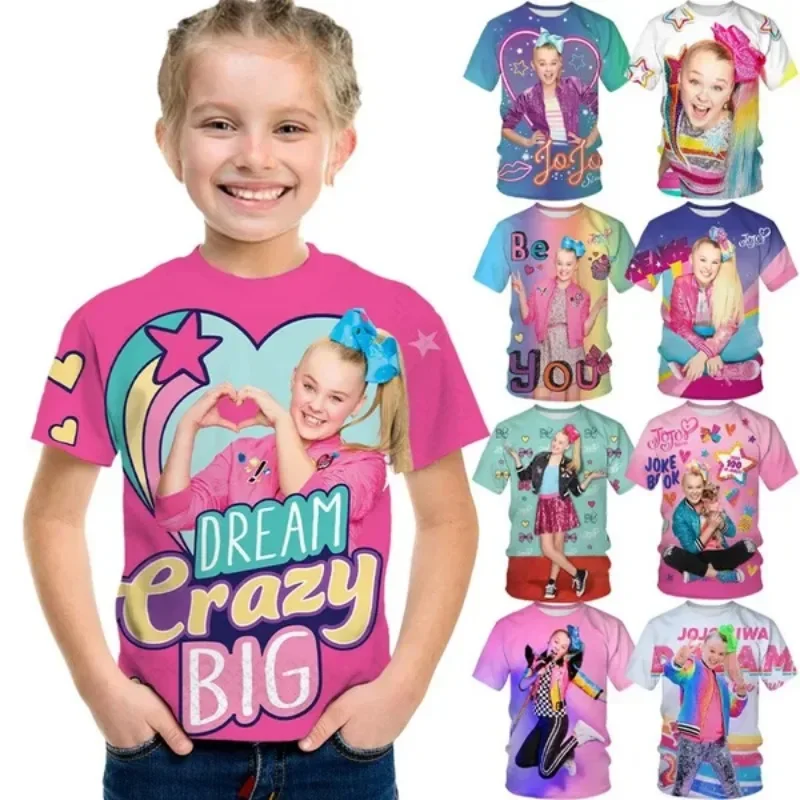 

Kids Clothing Jojo Siwa 3D Print Boys and Girls Short-sleeved Children's T-shirt Hip-hop Girl Casual Round Neck Tshirt Cotton