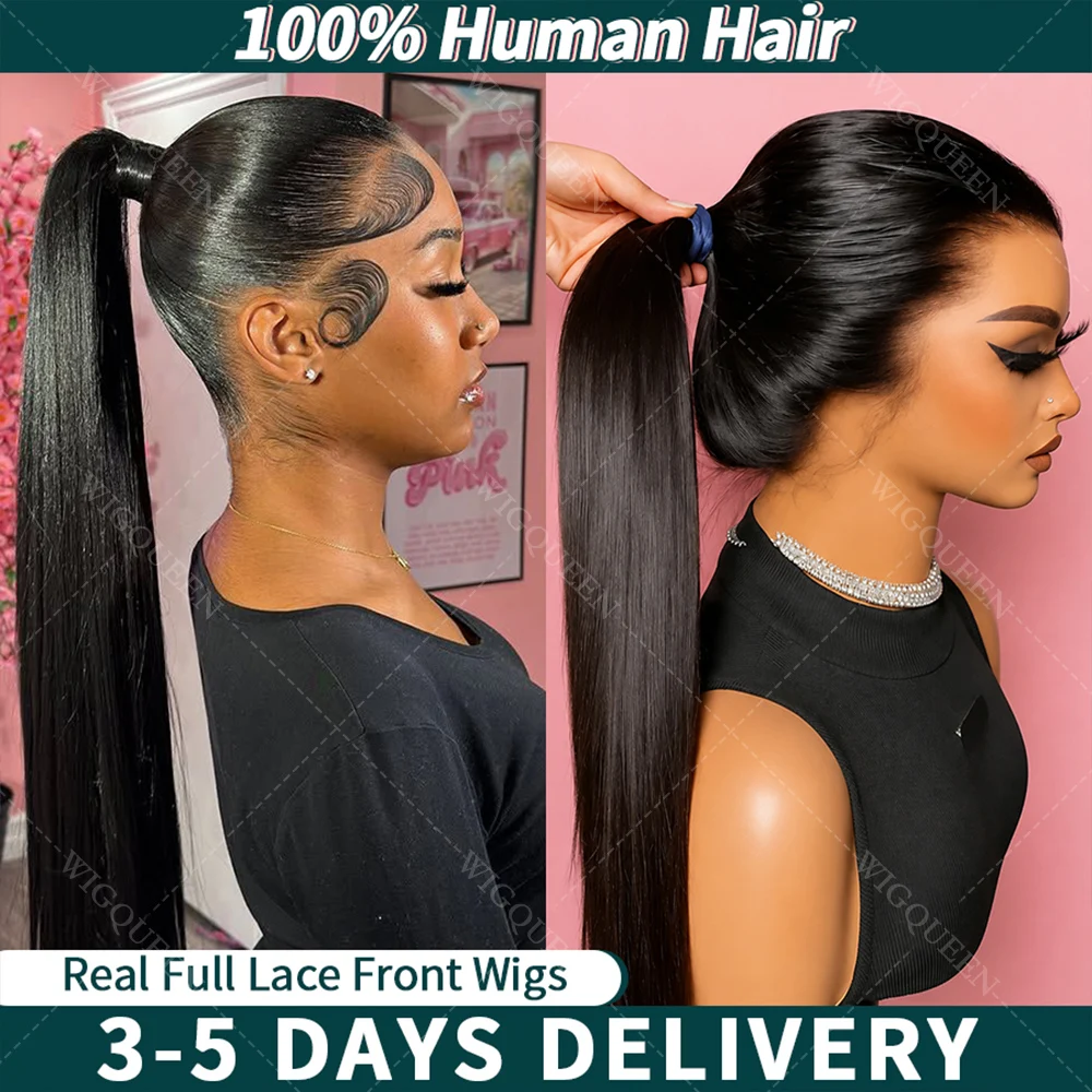 

Bone Straight Real Full HD 360 Lace Human Hair Glueless Wigs HD Transparent Hidden Strap 13x5 Lace Frontal Straight Wig 250% Density Full Lace Wig Pre Plucked 15A Grade Vietnamese Virgin Human Hair Wigs for Women 30 Inch Breathable Full Scalp Straight Wig