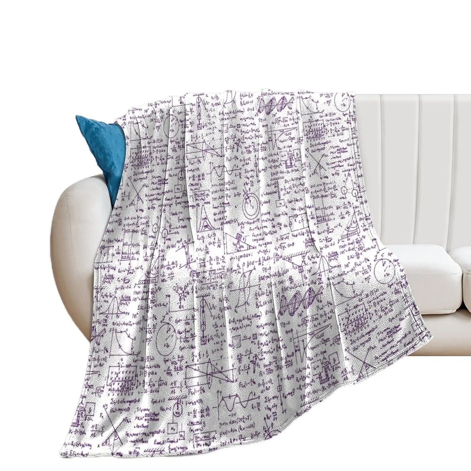 Physics Equations // Purple Pen Throw Blanket anime Luxury Sofa Blankets