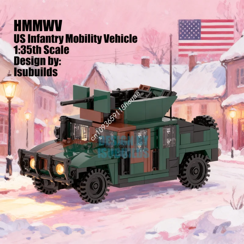 

508 шт. MOC HMMWV Woodland Creator модель строительные блоки архитектура рождественские подарки идея игрушки творческое образование кирпич на день рождения