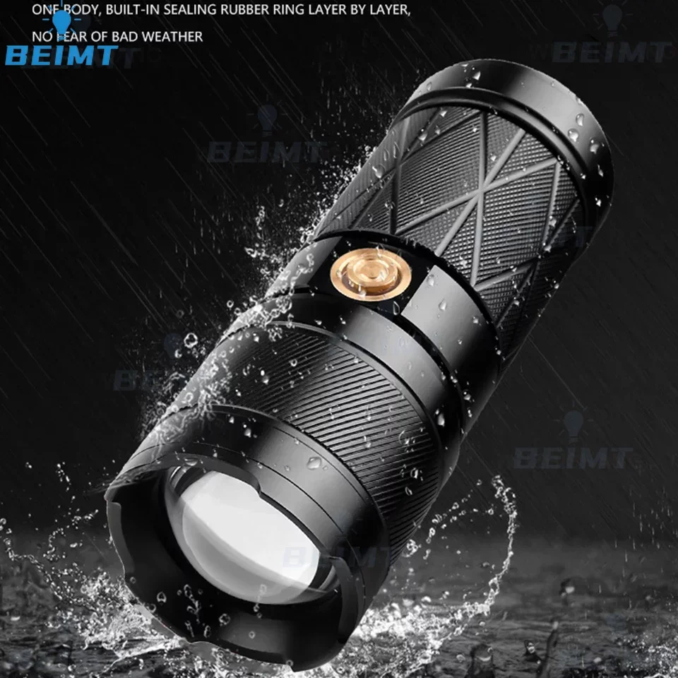 XHP50 Super Bright Led Double Head Flashlight Waterproof Rechargeable Zoomable Torch Work Light Spotlight Floodling Lantern