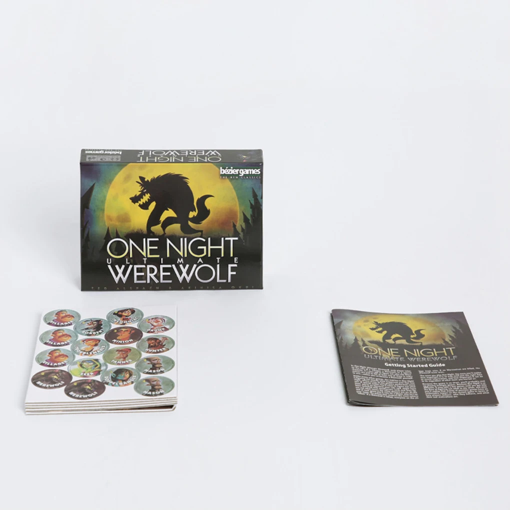 

Настольная карточная игра One Night Ultimate Werewolf: Волчица, Вампир, Пришелец, Бонусные роли, для вечеринок и домашнего использования