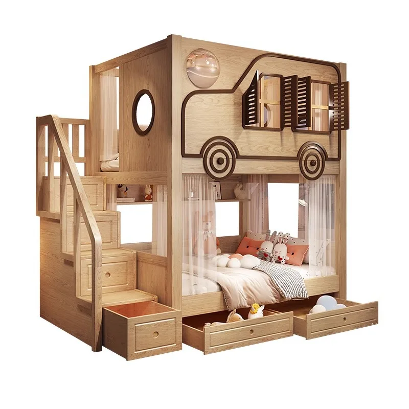 Fashion Bunk bed Two-layer high and low bed Small apartment