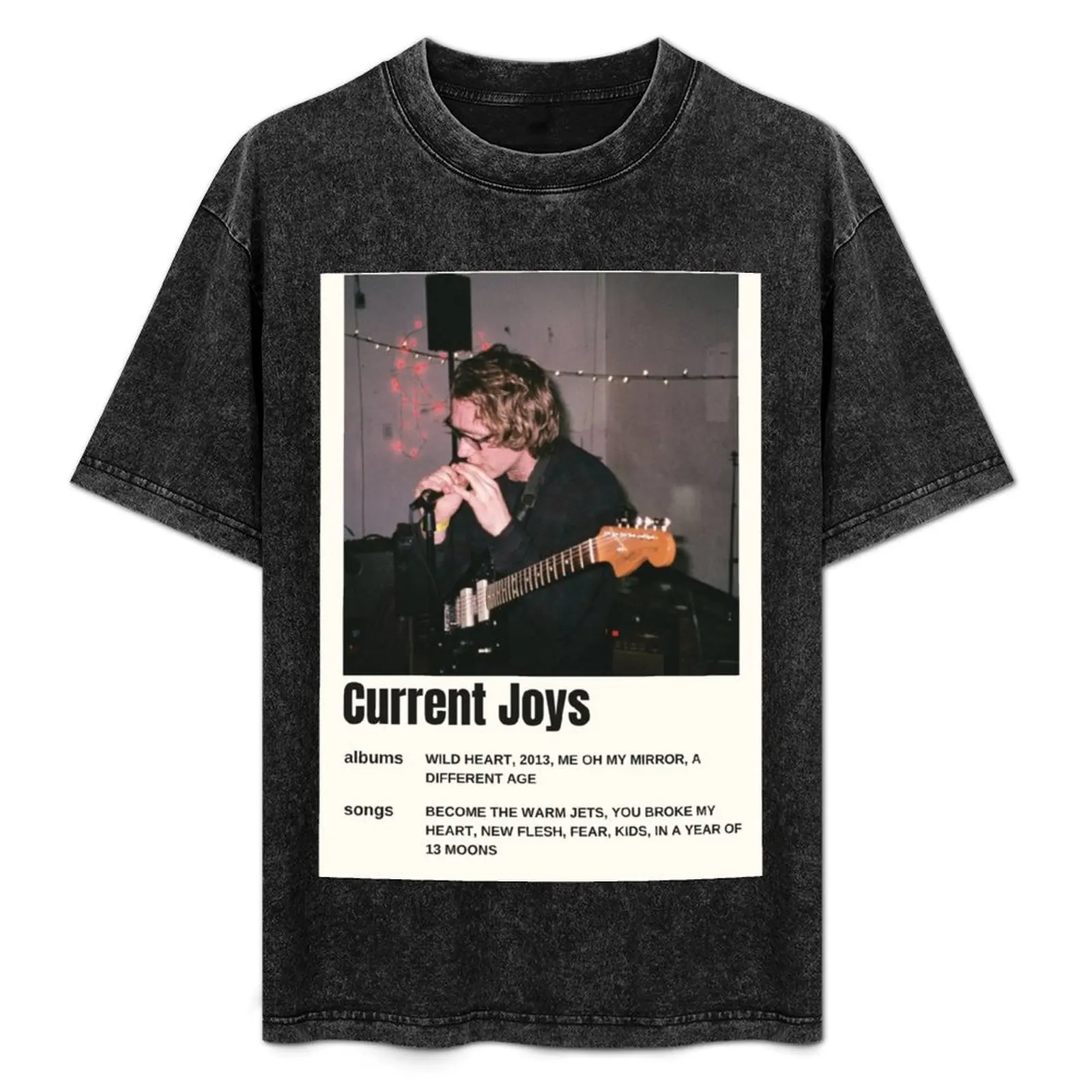 

Current Joys Vintage Music poster art T-Shirt Basic Casual Wear Short Sleeve Top