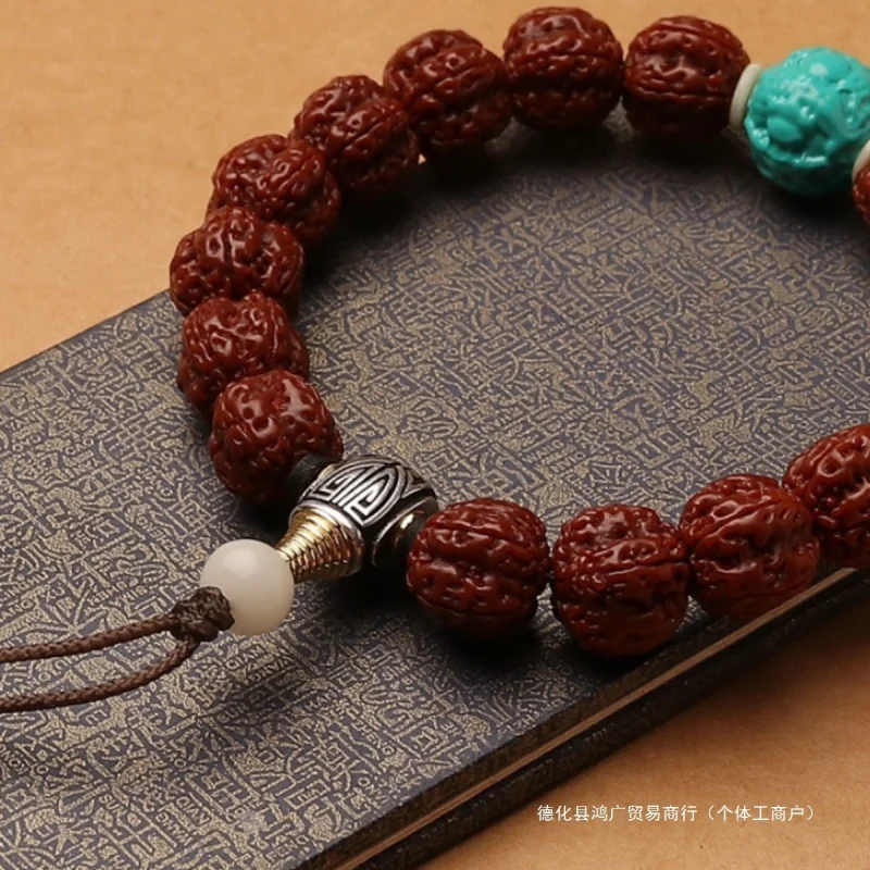Little Polished Jadeified Men and Women, Single-Loop Bodhi Bead Buddhist Bracelet Wh
