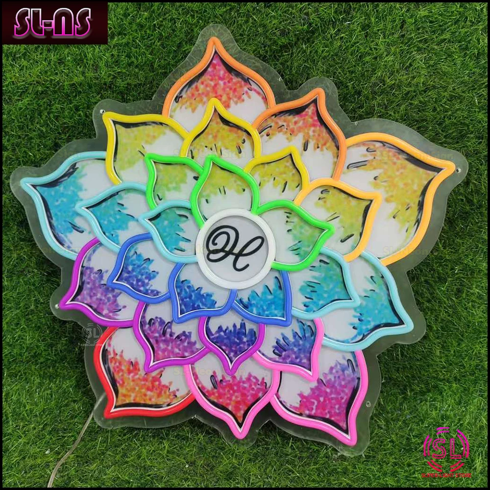Big Flower Neon Sign LED Neon Sign Light Night Lamp Room Decor Wall Decor Indoor Party Decor Personalized Neon Sign