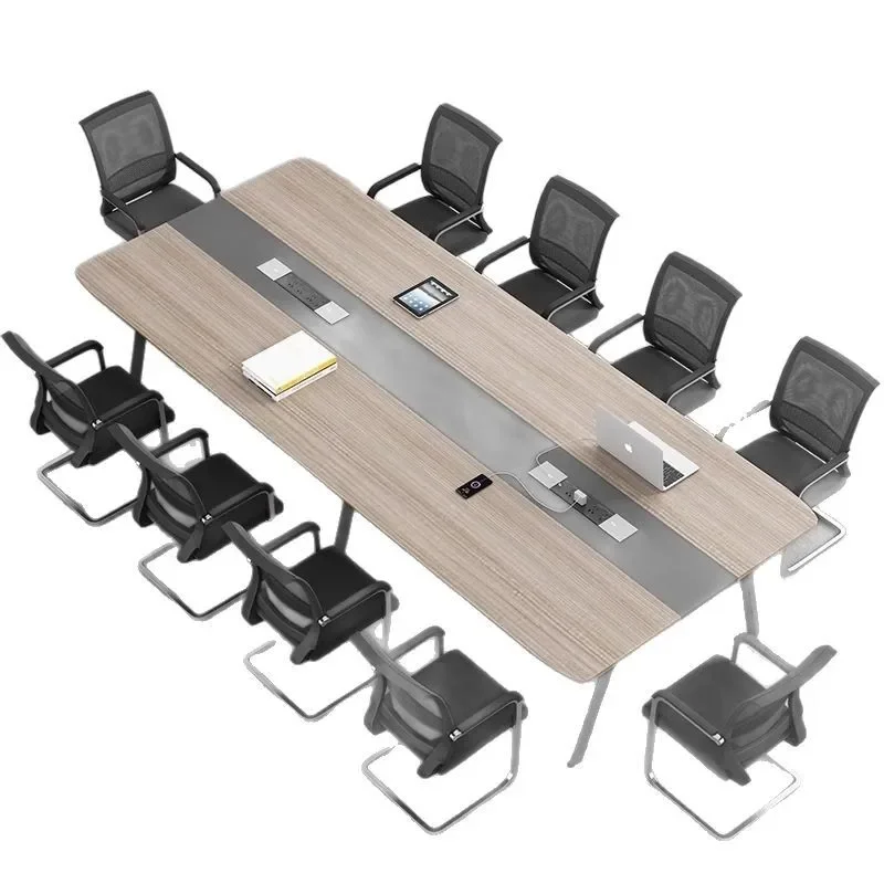 Combinazione tavolo da ufficio rettangolare e sedia tavolo da conferenza tavolo lungo semplice moderno semplice banco da lavoro piccola negoziazione ta