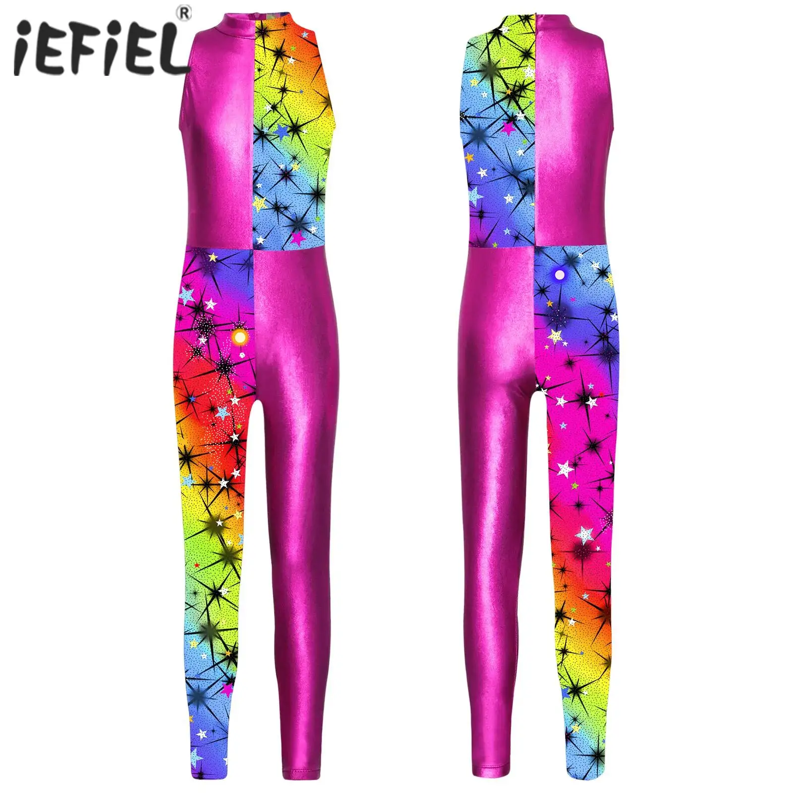 

Kids Girls Ballet Dance Leotard Figure Skating Gymnastics Workout Jumpsuit Sleeveless Print Tank Unitards Performance Dancewear