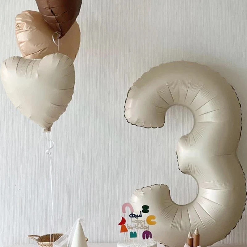 32/40 Zoll cremefarbene Zahlenballons 1–9, große digitale Folien-Heliumball, Mädchen, Kinder, Erwachsene, alles Gute zum Geburtstag, Party-Dekoration, Hochzeit – Detail 14