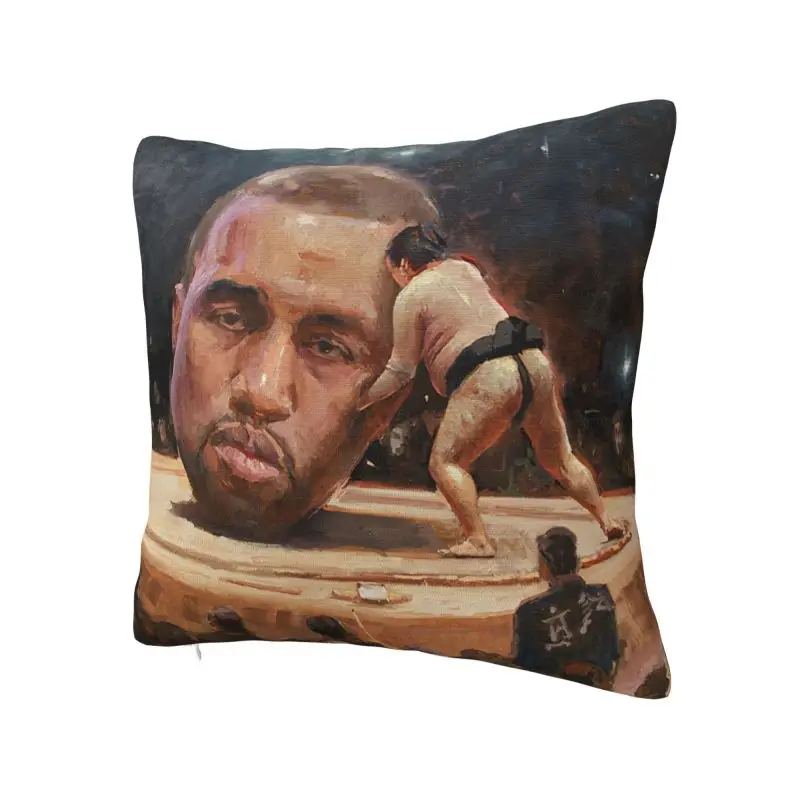 Funny Kanye West Sumo Meme Throw Pillow Case Living Room Decoration 3D Printing Sofa Cushion Cover Polyester Soft Pillowslip
