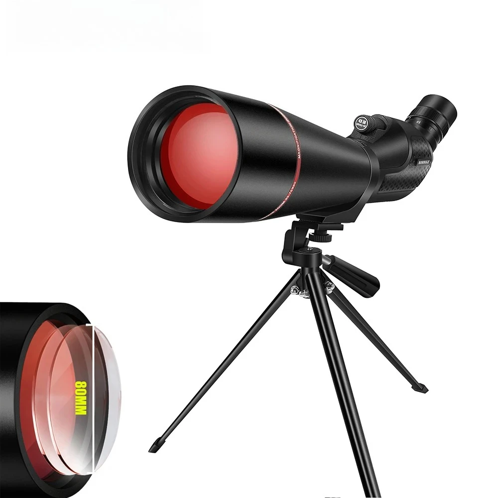 

Зрительная труба для телескопа 25-75x80, мощный монокуляр с зумом BAK4, водонепроницаемый для наблюдения за птицами по мишеням со штативом