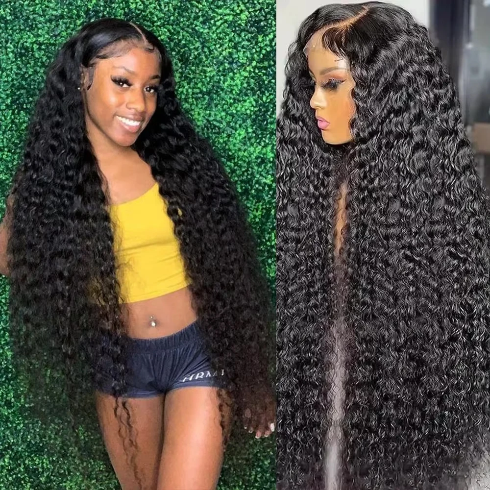 Deep Wave Human Hair Wigs Pre Plucked For Women 30 52 Inch Curly 13x4 13x6 Lace Frontal Wig 200 Density for Black Women