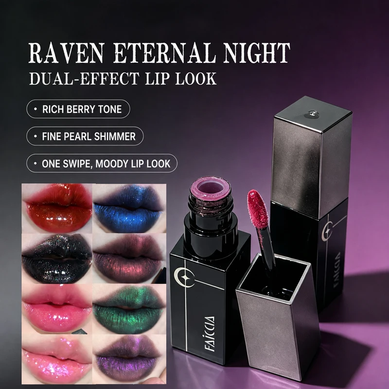 FAICCIA Glitter Lip Gloss Shimmer Lip Glaze High Pigment Long Lasting Non Sticky Sparkle Liquid Lipstick 8 Colors Makeup