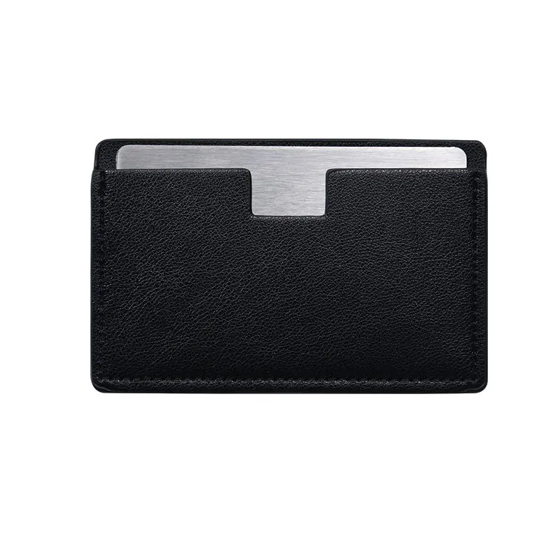 Stainless Steel Card Cosmetics Mirror Portable Mini Unbreakable Makeup Mirror Shatter Proof Leather Sleeve Pocket Size Mirror