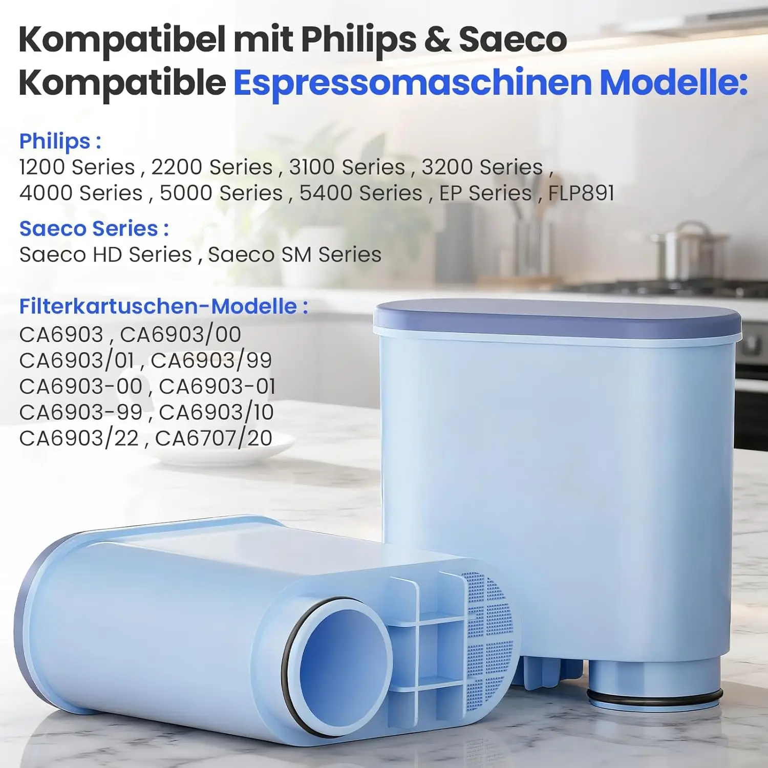 Water Filter for Philips AquaClean CA6903/10 CA6903/22 Filter Cartridge Compatible with Saeco Philips Latte GoCoffee Machine