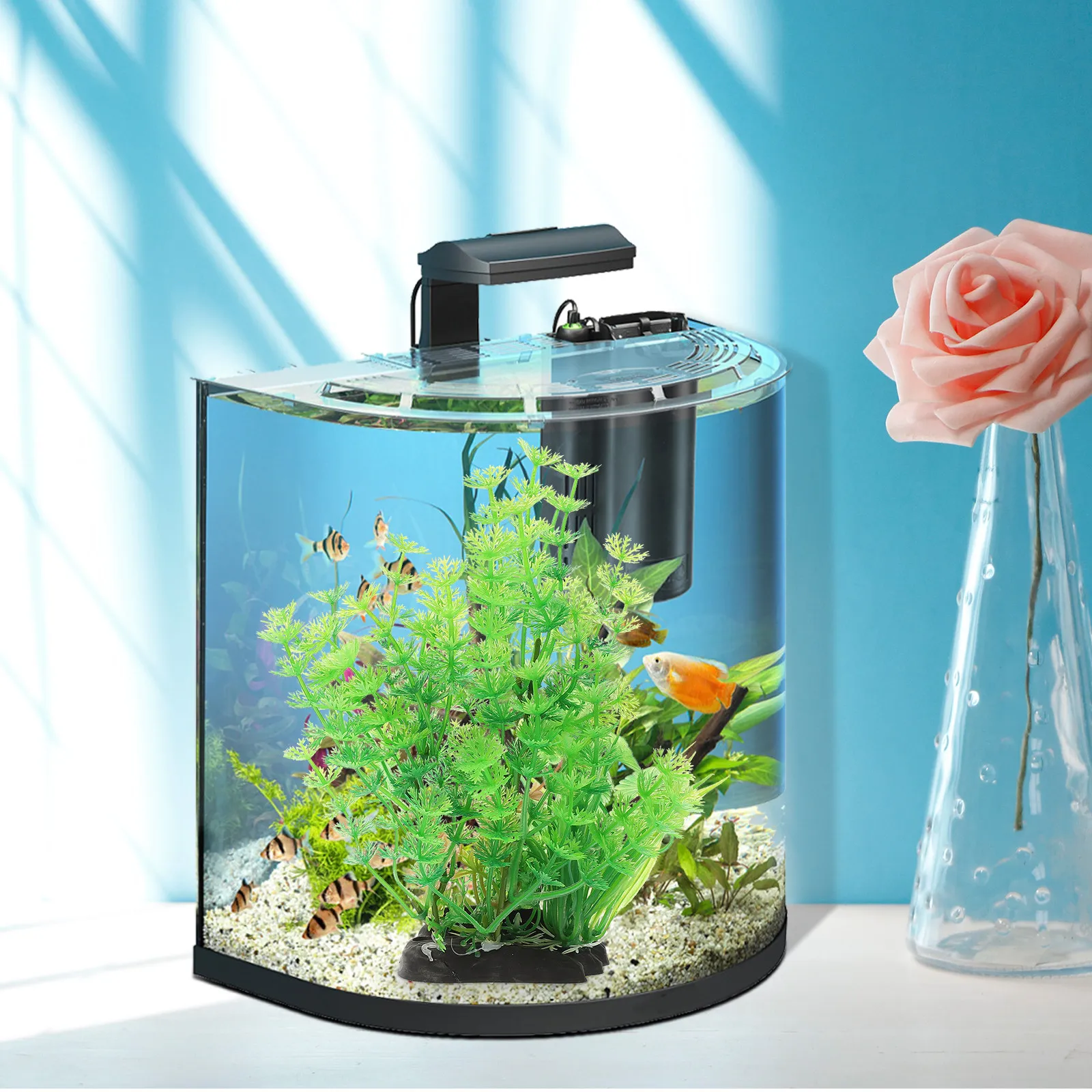 シックなデスクトップ水槽草飾り 安全な非水槽用植物 プラスチ - Non Planted Aquarium Fish のレビューと価格