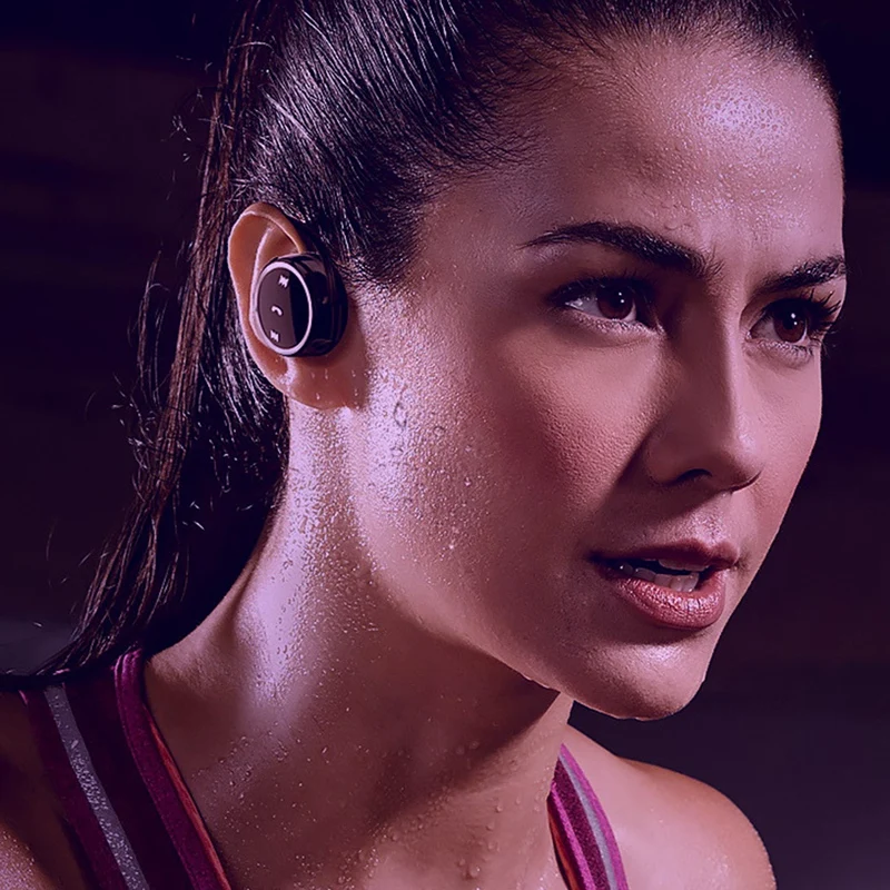 

Best Bluetooth 5.0 Hanging Ear Type Not Into the Ear Wireless Headset Can Be Plugged Into the Headset for Sports Black