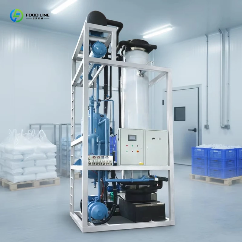 Tube Ice Making Machine Smart PLC Integrated with Energy Saving Compressor and Gear Pump for Fishmeal Production Plant