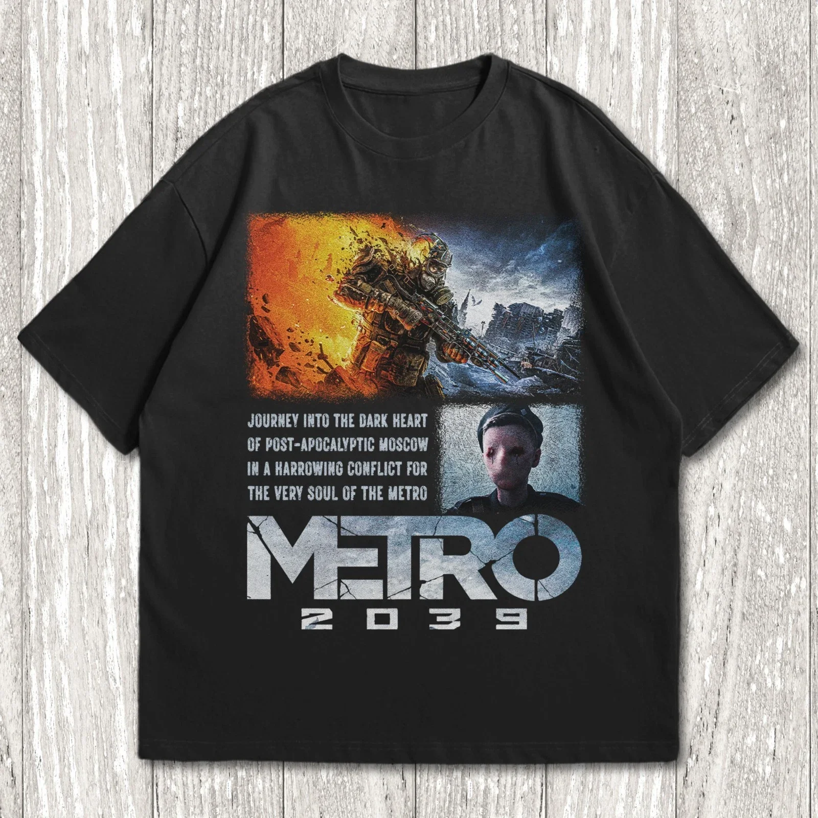 Metro Exodus T-shirt, Horror Video Game Shirt, Shouter Video Game Merch Four season popular unisex cotton T-shirt