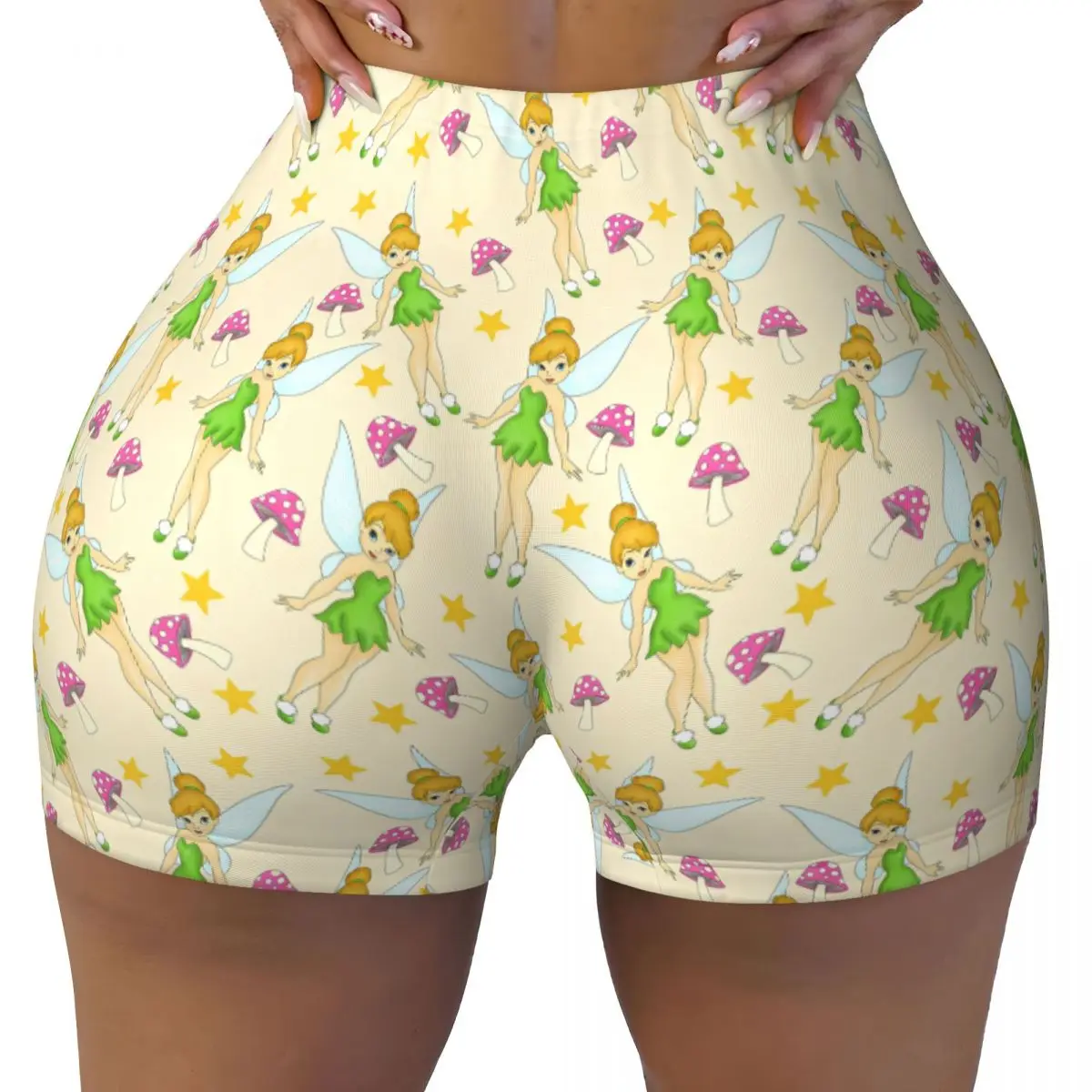 

Custom Tinkerbell Fairy Hot Mangas Workout Shorts Women's Anime Gym Volleyball Biker Yoga Shorts