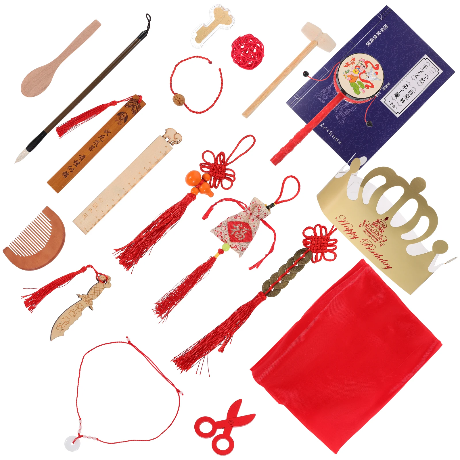 1 مجموعة مقاومة للاهتراء الطفل عالية الجودة دائم النمط الصيني ديكور المنزل هدية لطاولة عيد ميلاد الرضع اللعب رمز محظوظ